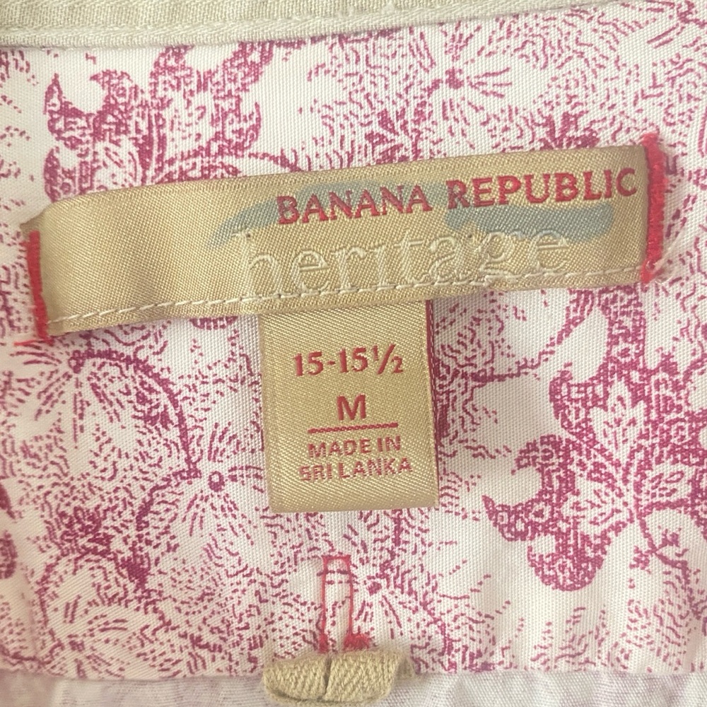 Banana Republic heritage women’s pink floral button up 100% cotton boho western - Picture 3 of 9